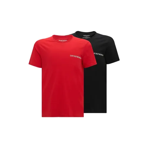 EMPORIO ARMANI T-Shirts Men Set Of 2 Black+Red