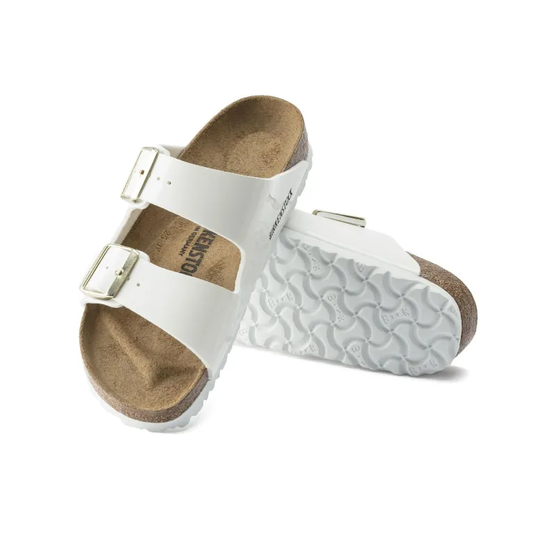 Birkenstock Arizona Birko Flor Patent Patent White Women's-5