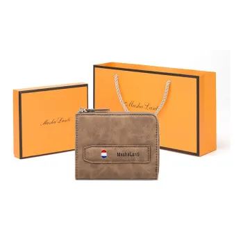 MashaLanti Synthetic Leather Money Clip Card Holder Wallet Regular Men's Coffee