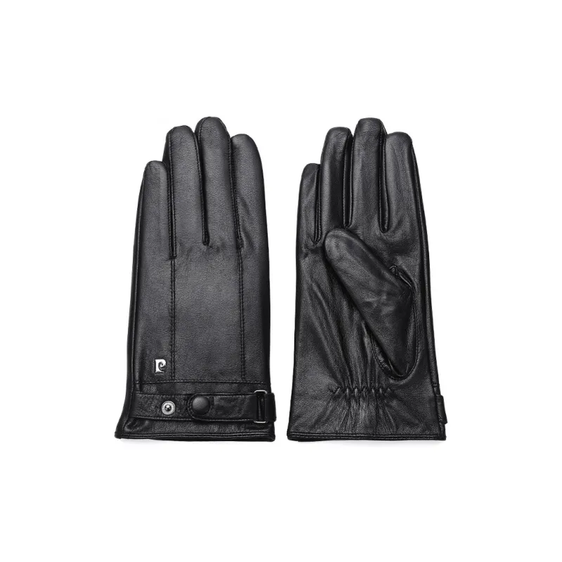 PIERRE CARDIN Goatskin Genuine Leather Glove Men's Black-0