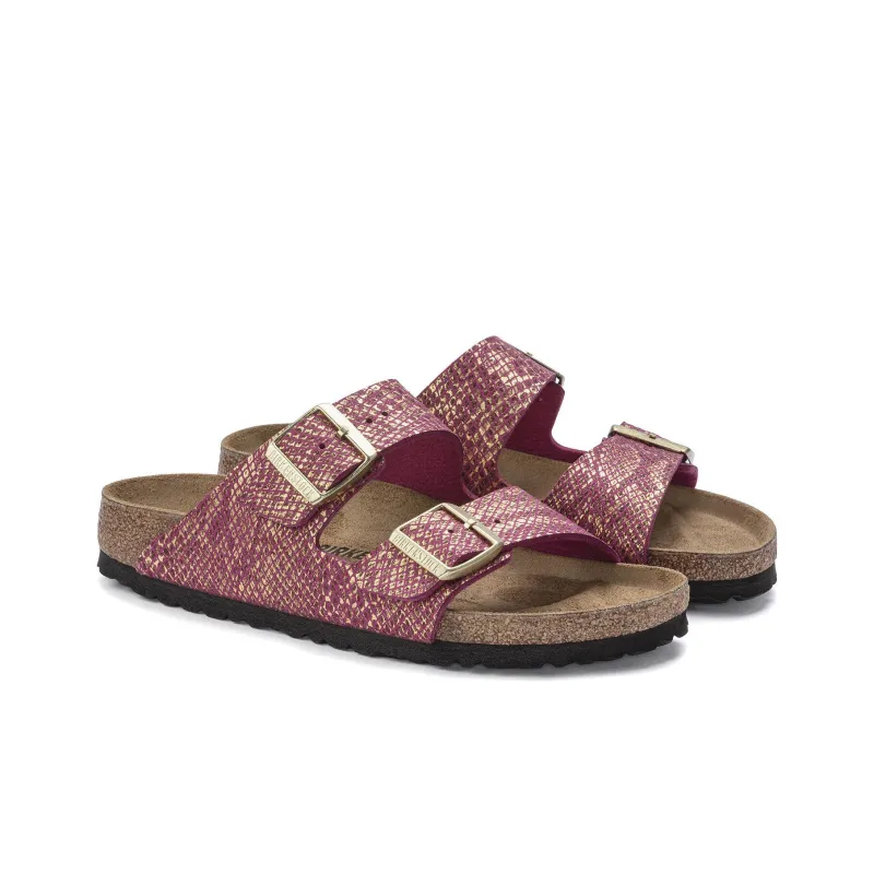 Birkenstock Arizona Slide Slippers Women's Dark Purple Red Narrow Fit-3