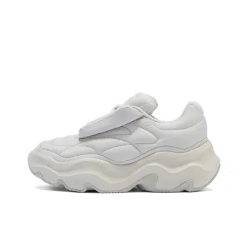 LiNing Puff Platform Slip Resistant Low Top Casual Shoes Women's Gray White