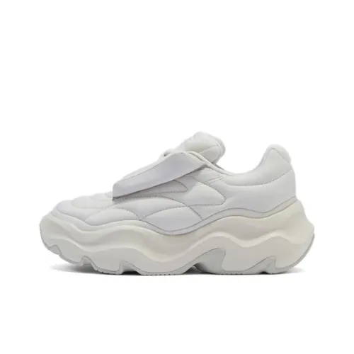 LiNing Puff Platform Slip Resistant Low Top Casual Shoes Women's Gray White