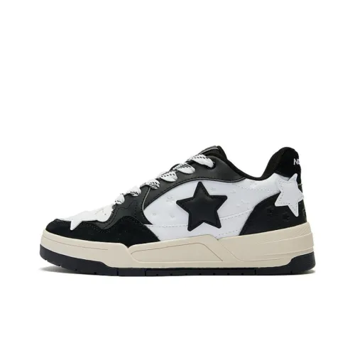 QIAODAN Anti Take Wear Resistant Low Top Skateboard Shoes Women's Black White