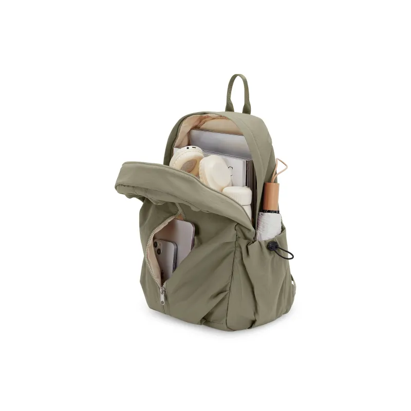 RIOREX Fabric Computer Travel Bag Backpack Unisex Black/Ecru/Dusty Pink/Gray Green/Khaki-34