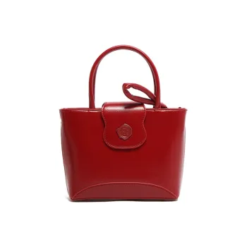 MICOCAH PU One Shoulder Handbags Regular Women's Fire-Enamel Red/Charcoal Black