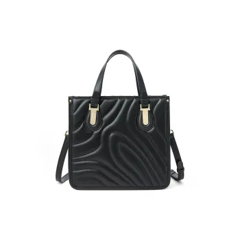 RED DRAGONFLY Split Cow Leather Shoulder Bag, Crossbody Bag, Handbag Medium Size Women's Black