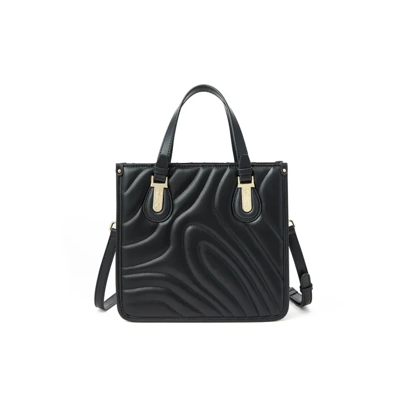 RED DRAGONFLY Split Cow Leather Shoulder Bag, Crossbody Bag, Handbag Medium Size Women's Black-0