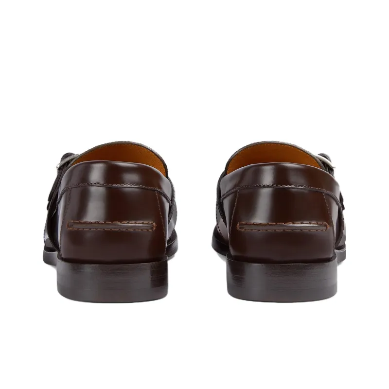 GUCCI Buckle Loafer 'GG Monogram Dark Brown'-4