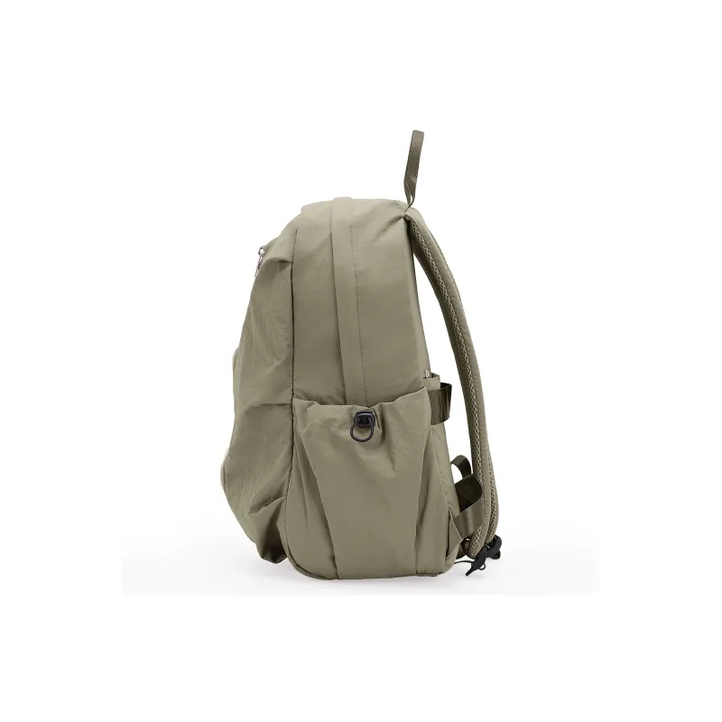 RIOREX Fabric Computer Travel Bag Backpack Unisex Black/Ecru/Dusty Pink/Gray Green/Khaki-32