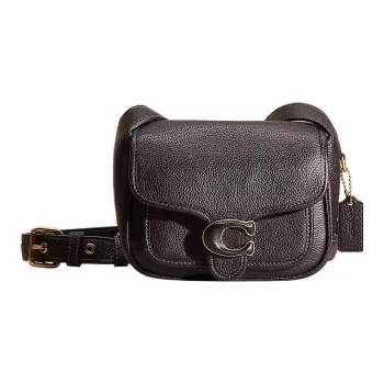 COACH Tabby Calfskin Messenger Bag Bucket Bag Shoulder Bag Women's Brass & Black