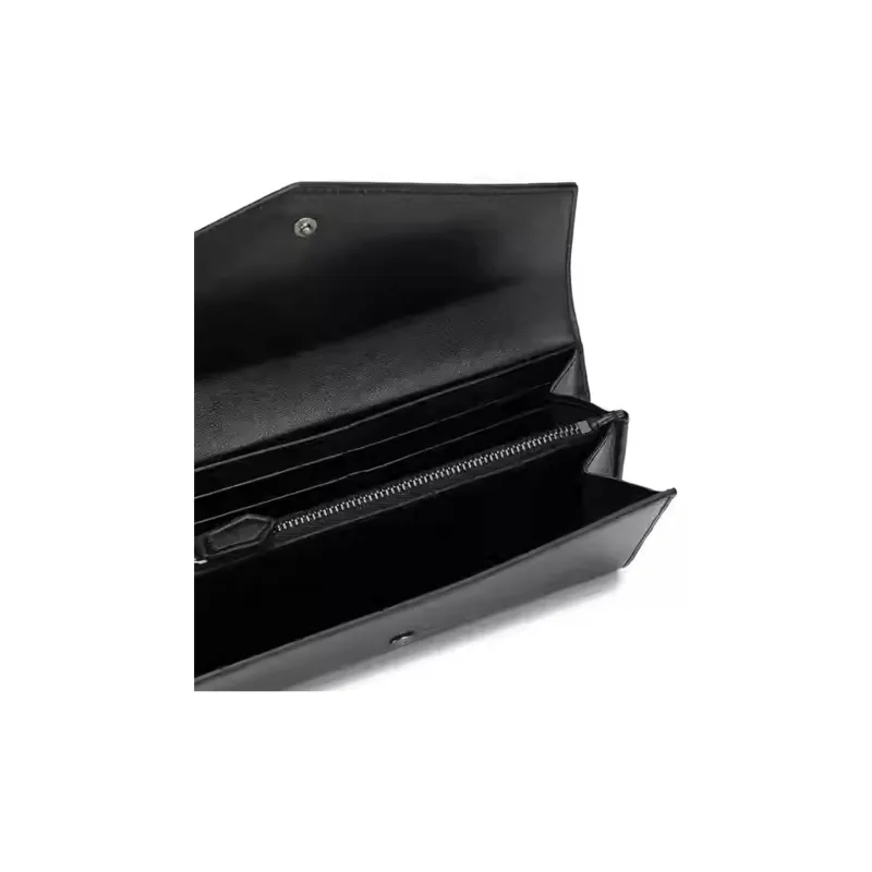 OFF-WHITE Leather Coin Purses Wallets Women's Black-3