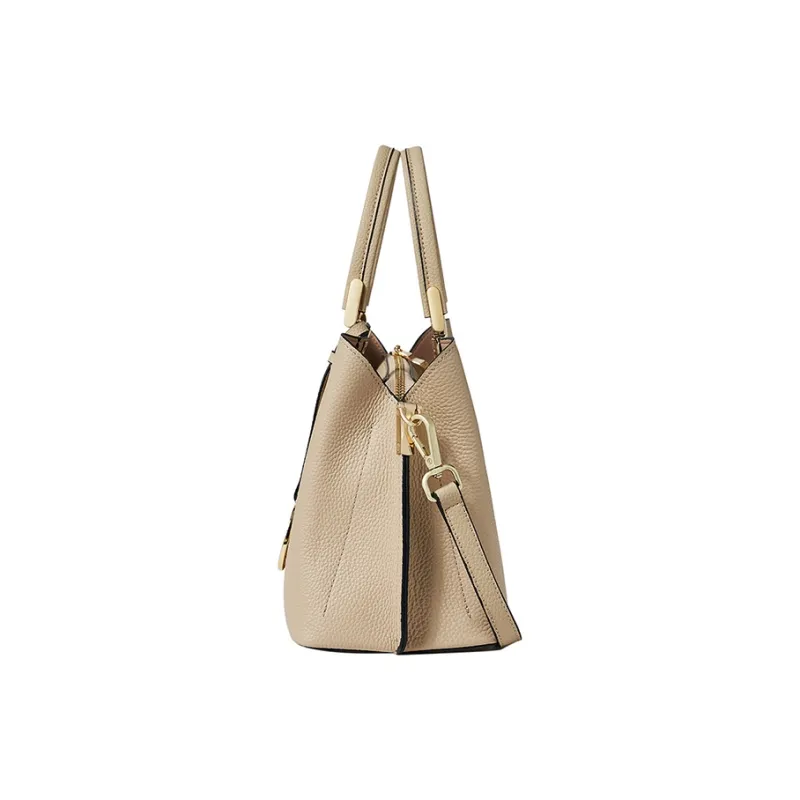 RED DRAGONFLY Cow Leather Tote Crossbody Handbag Regular Women's Apricot-2