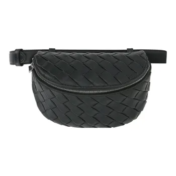 Bottega Veneta Intrecciato Calfskin Fanny Pack Trumpets Men's Dark Green