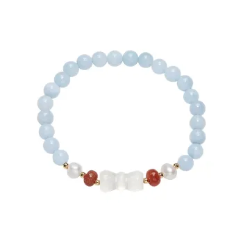 SHEPANEE Chalcedony Crystal Bracelets Women's Pink