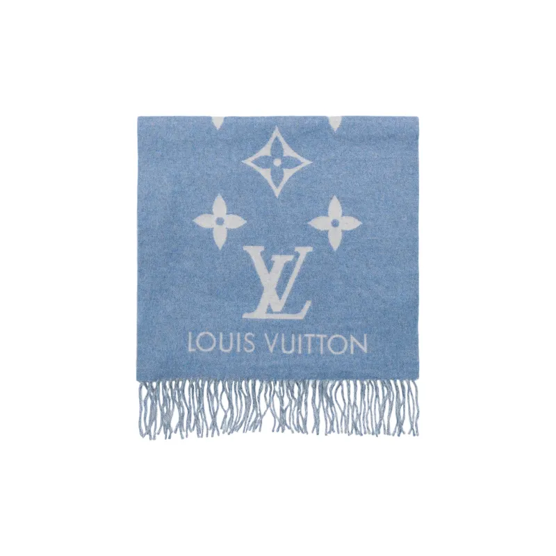 LOUIS VUITTON Knit Scarves Unisex Blue-2