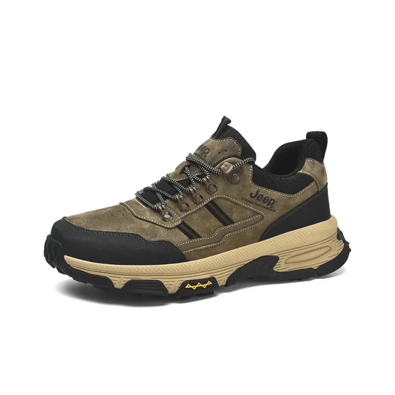 Jeep Cushioning Anti Slip And Wear Resistant Coverage Support Low Top Outdoor Shoes Men's Khaki-2