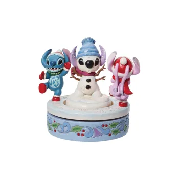 ENESCO x Disney Traditions Collection Lilo & Stitch And Angel Building A Snowman Ornament Trendy Figures 15cm