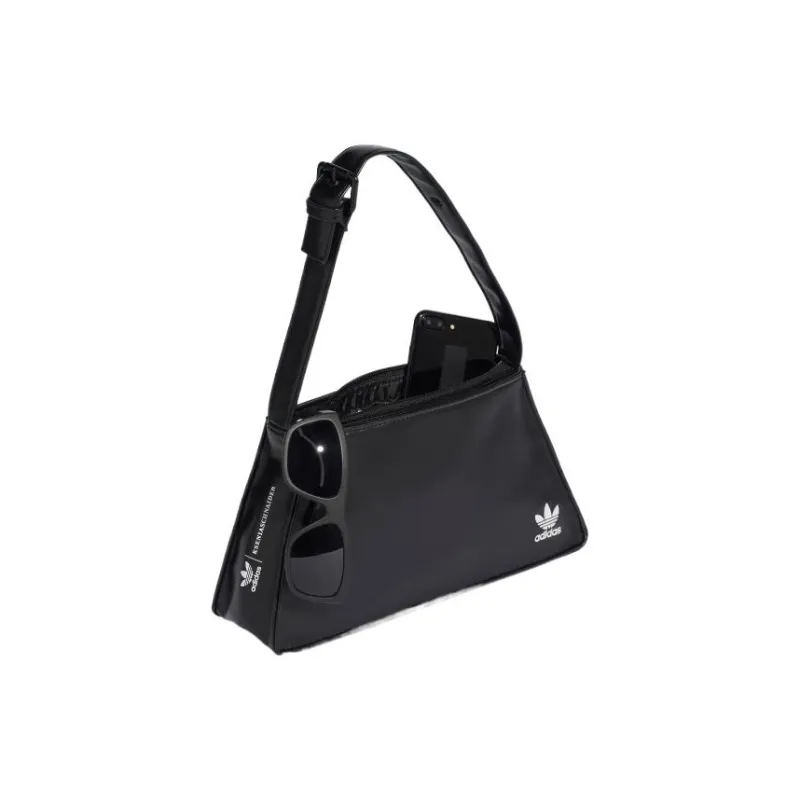 Adidas Originals Artificial Leather Shoulder Bag, Crossbody Bag, Fanny Pack Women's Black-2