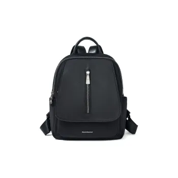 RED DRAGONFLY Microfiber Synthetic Leather Backpack Medium Size Women's Black