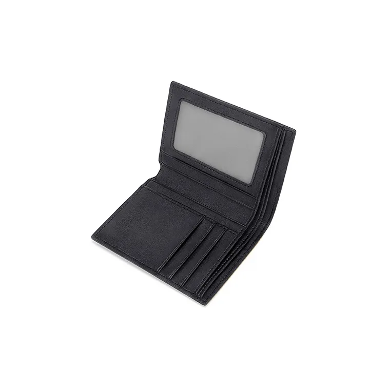 MashaLanti Top Grain Cow Leather Card Holder Wallet Regular Men's Black-13