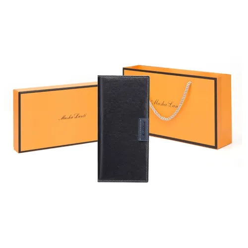MashaLanti Top Grain Cow Leather Card Holder Wallet Regular Men's Black