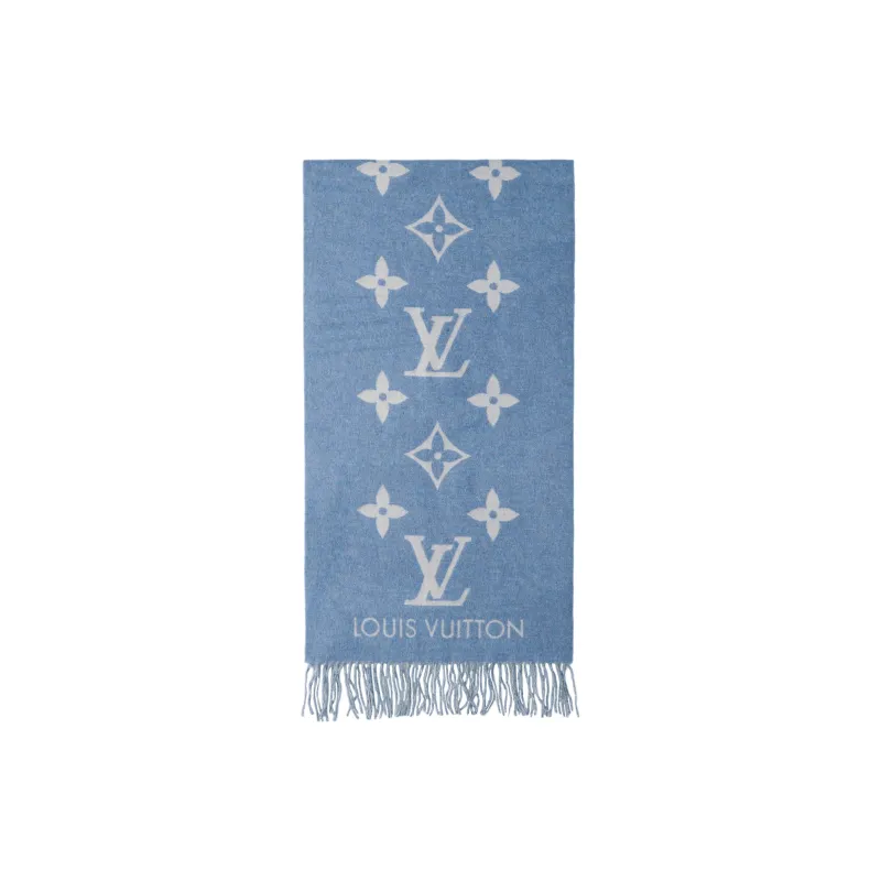 LOUIS VUITTON Knit Scarves Unisex Blue-0