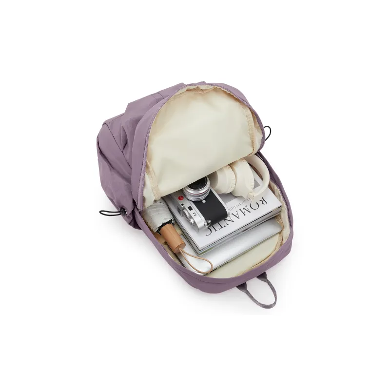 RIOREX Fabric Computer Travel Bag Backpack Unisex Black/Ecru/Dusty Pink/Gray Green/Khaki-20