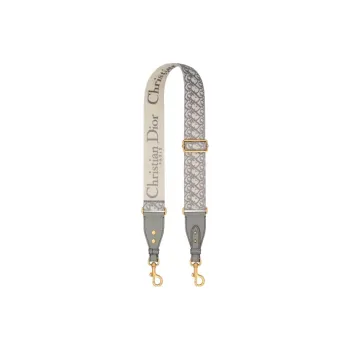 DIOR Calfskin With Embroidery Bag Straps Women's Multicolor/Gray