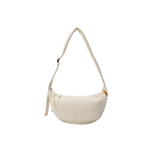 LEFF Fabric Crossbody Bag, Shoulder Bag Medium Size Women's Milk Tea Apricot/Knight Black