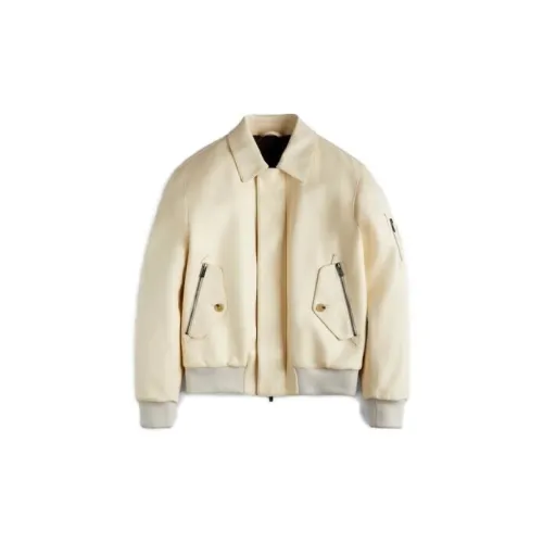 TOD'S Leather Jackets Men Apricot Cream