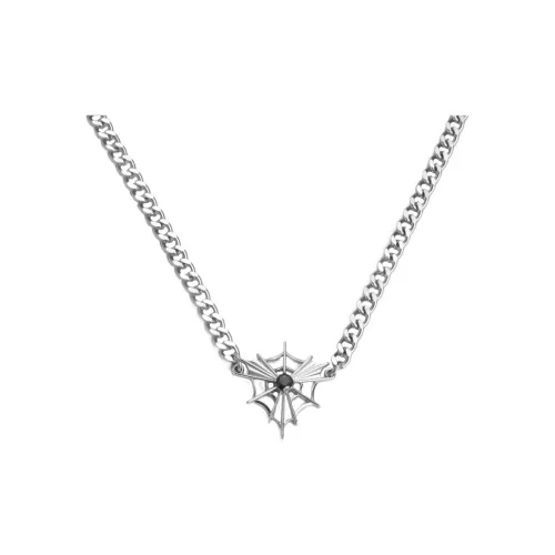 MAGICPOLE Titanium Steel Saint Shield Necklace Men's Silver
