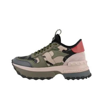 Valentino Rockrunner Low Top Casual Shoes Women's Green Pink