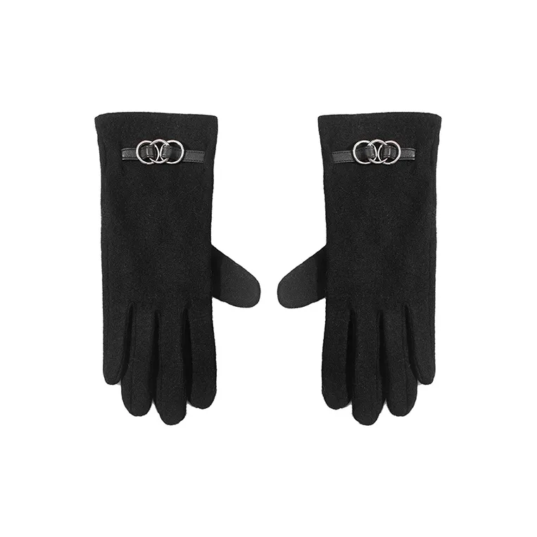 MOERCIAN 20% Cashmere 70% Sheep Wool 10% Acrylic Knit Gloves Women's-0