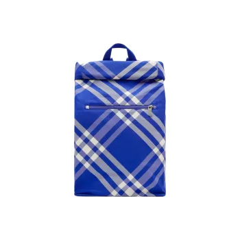 Burberry Roll Jacquard Checked Backpack Blue/White