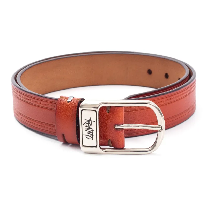 KENMO Vintage Pin Buckle Individual Trendy Cow Leather Leather Belts Men's Width  3.5cm-5