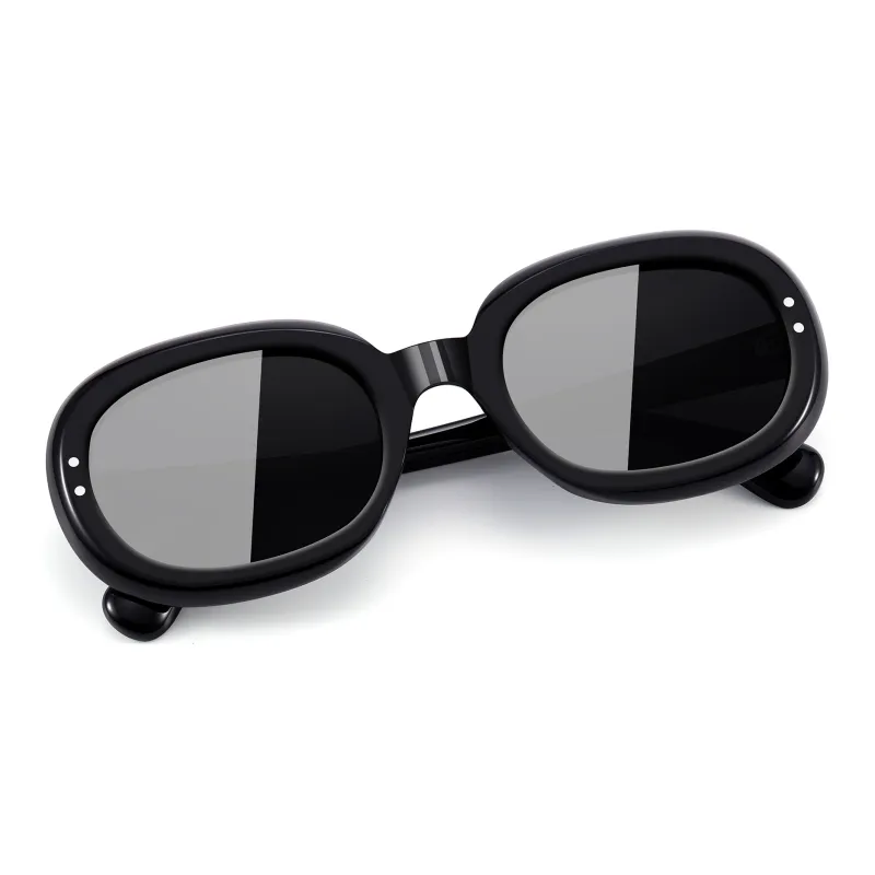 PULAIS TR/Memory Plastic Oval Sunglasses Unisex-1
