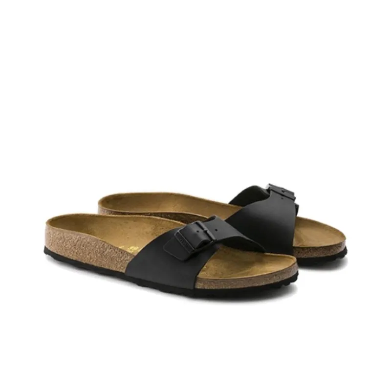 Birkenstock Madrid Slide Slippers Unisex Black Narrow Fit-2