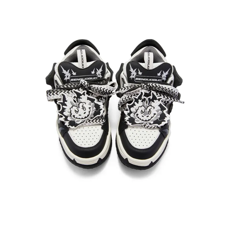 SENGUOGUO Year Of The Dragon Limited Edition Low Top Skateboard Shoes Unisex Black-2