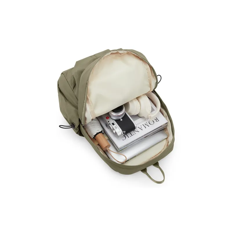 RIOREX Fabric Computer Travel Bag Backpack Unisex Black/Ecru/Dusty Pink/Gray Green/Khaki-35
