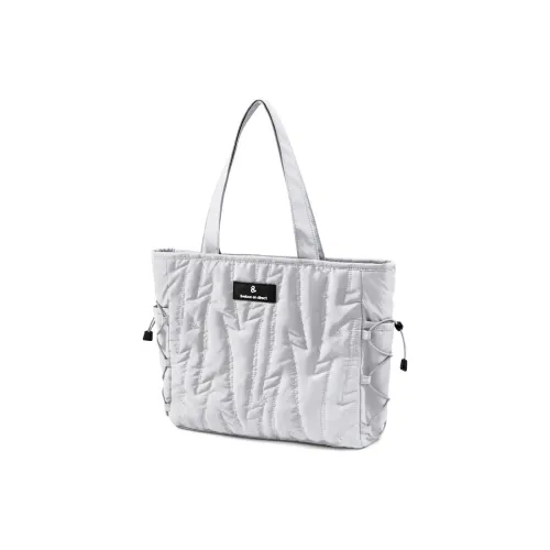 LIVEBOX EN DIRECT Nylon Tote Feather Bag Crossbody Bag Computer Handbag Shoulder Bag Medium Size Women's Gray