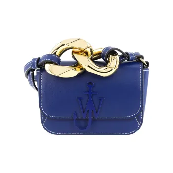 JW Anderson Cow Leather Portable Crossbody Bag, Shoulder Bag Women's Blue