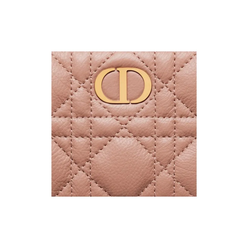 DIOR Caro Calfskin Wallet Regular Women's Rose Pink-4