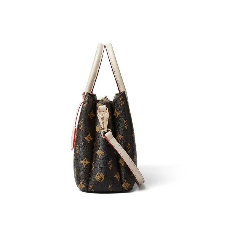 RED DRAGONFLY PVC Tote Bag, Shopping Bag, Shoulder Bag, Handbag Tubas Women's Coffee-2