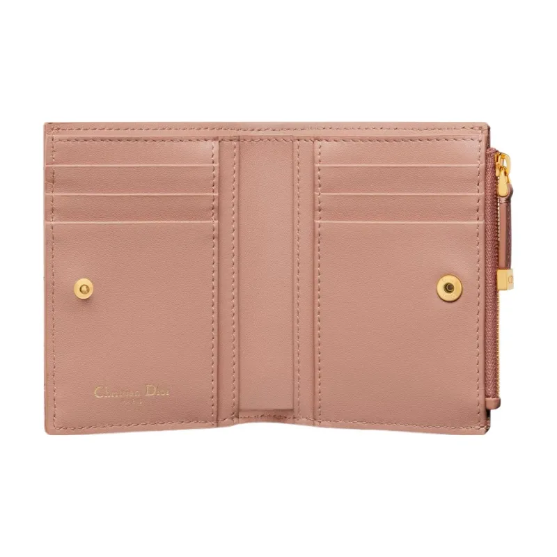 DIOR Caro Calfskin Wallet Regular Women's Rose Pink-3