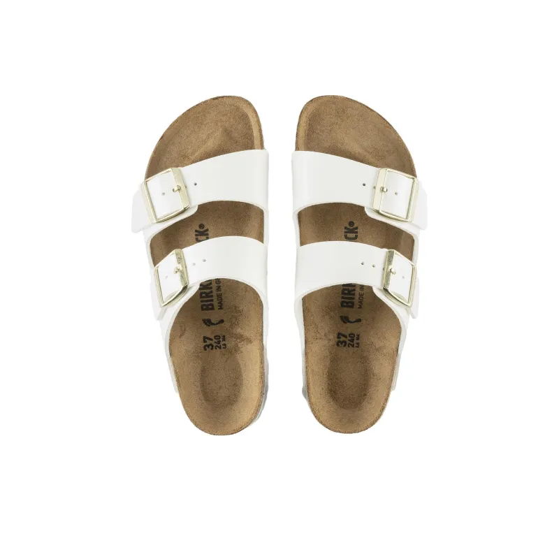 Birkenstock Arizona Birko Flor Patent Patent White Women's-4