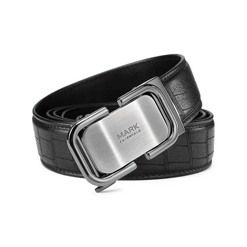 FAIRWHALE Slip Back Automatic Buckle Business Leather Leather Belts Men's Width 3.5CM-1