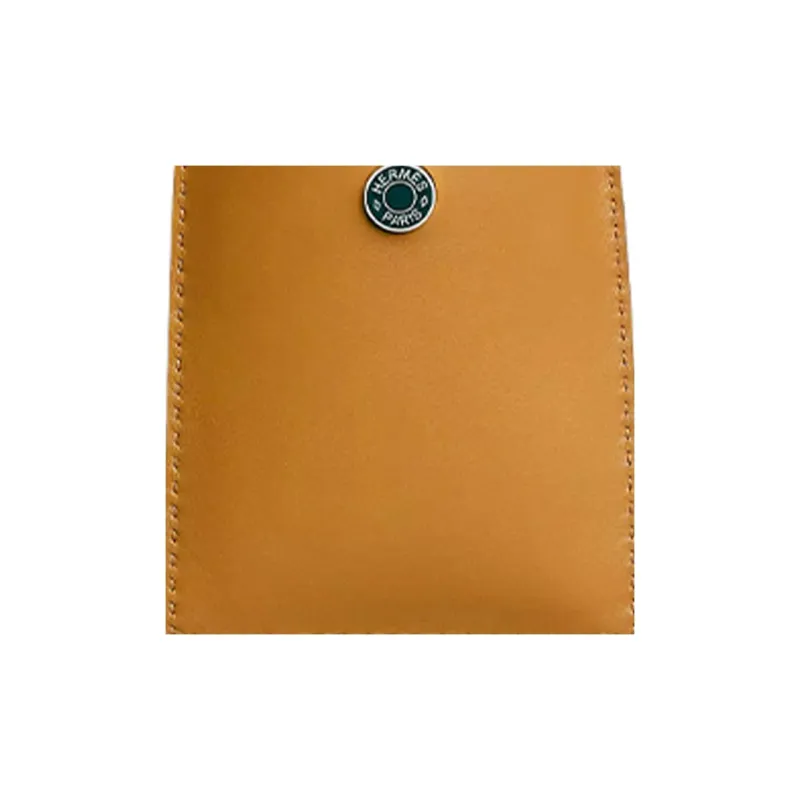 HERMES Pilo Milo Lambskin With Swift Calfskin Cell Phone Pouch Women's Sesame & Violet-4