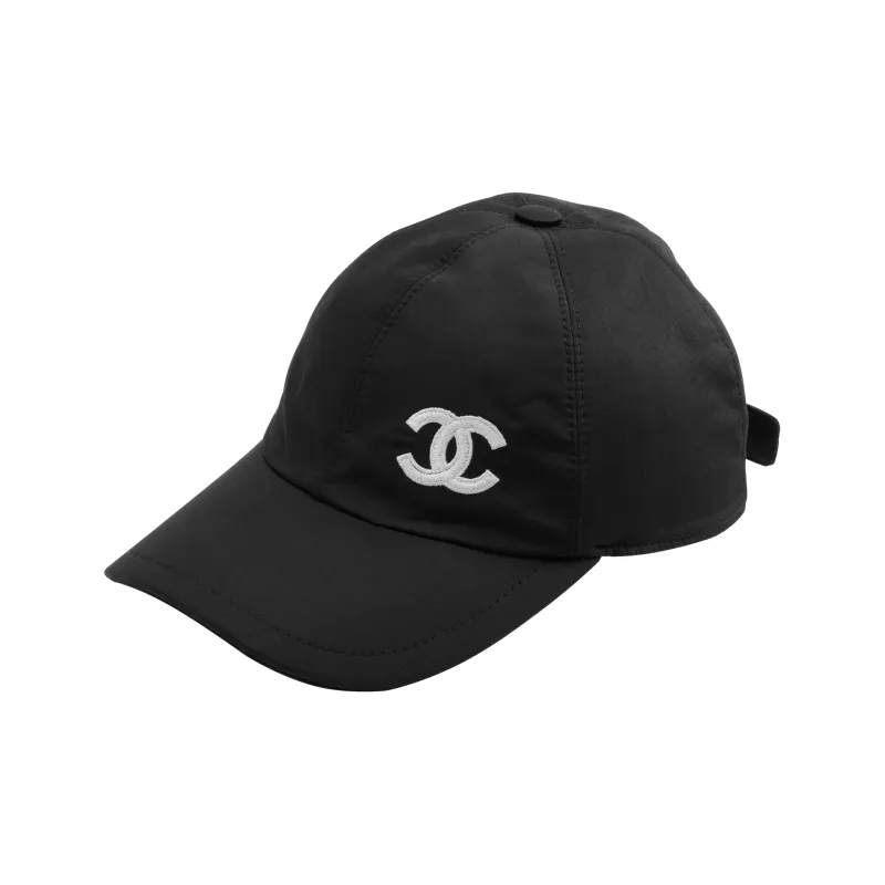 CHANEL Cotton Baseball Caps Unisex Black-1