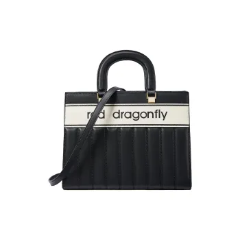 RED DRAGONFLY Split Cow Leather With Microfiber Crossbody Bag One Shoulder Handbag Bag Women's Black